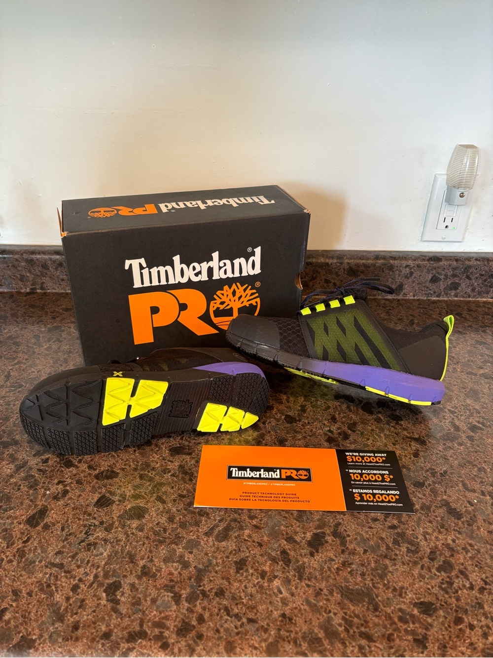 Timberland PRO Women’s Steel Toe Shoes- Black, Purple & Neon Yellow/Lime Green